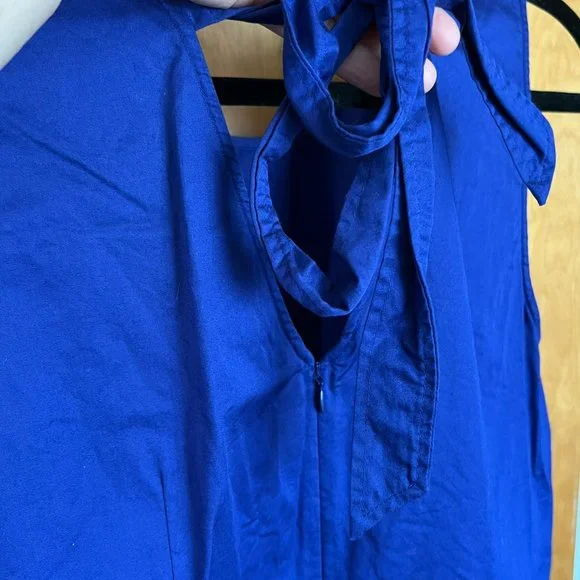 Royal Blue Cotton Sheath Dress // J. Crew Size L - Picture 3 of 5